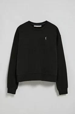 Sudadera negra de cuello redondo y bordado Rigby Go