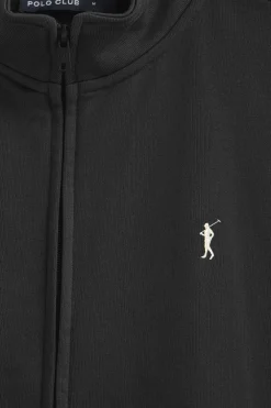 Sudadera negra de cuello alto y cremallera con logo Rigby Go