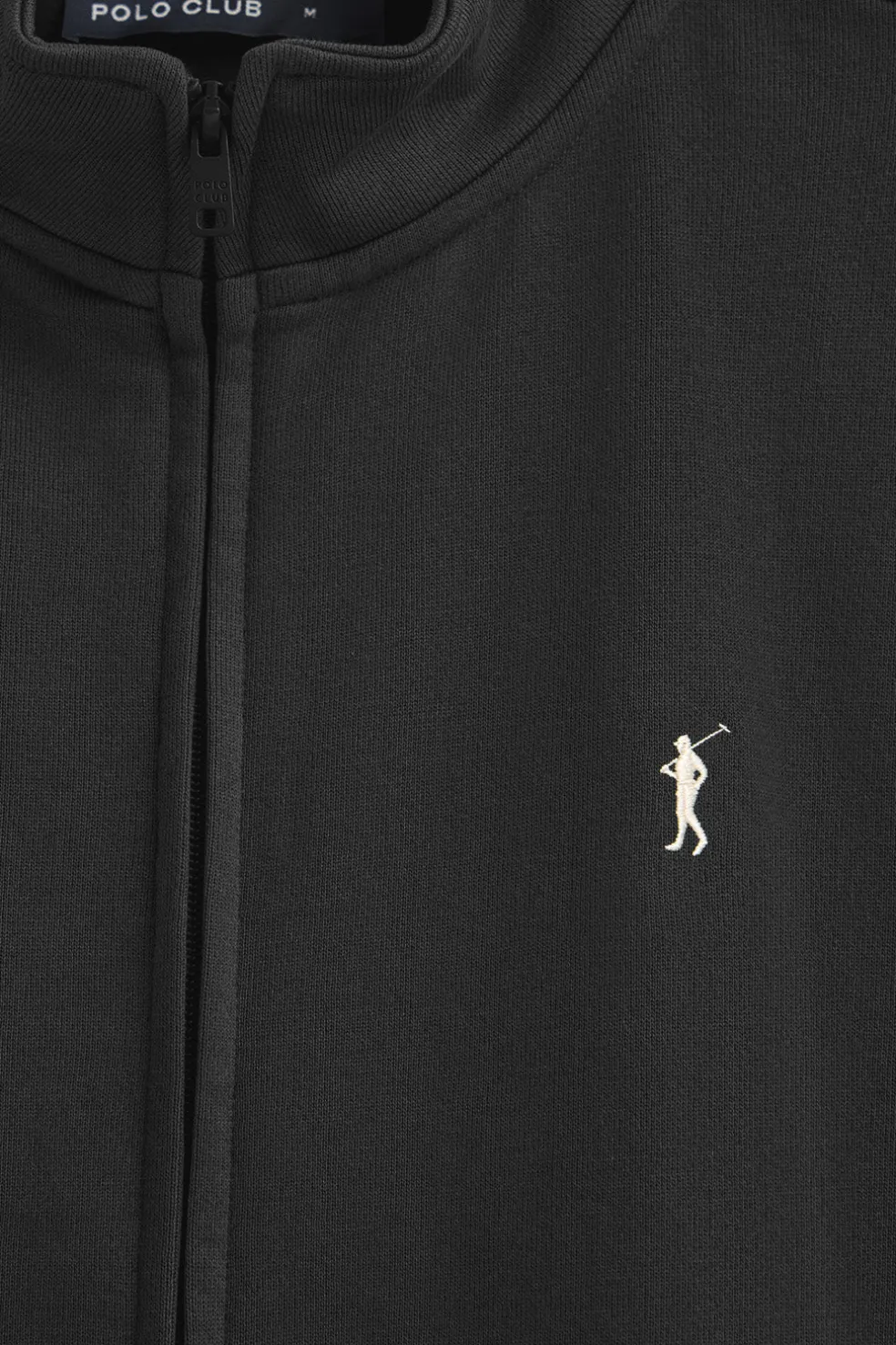 Sudadera negra de cuello alto y cremallera con logo Rigby Go