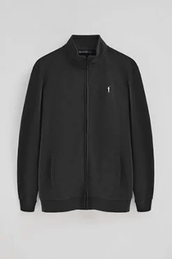 Sudadera negra de cuello alto y cremallera con logo Rigby Go