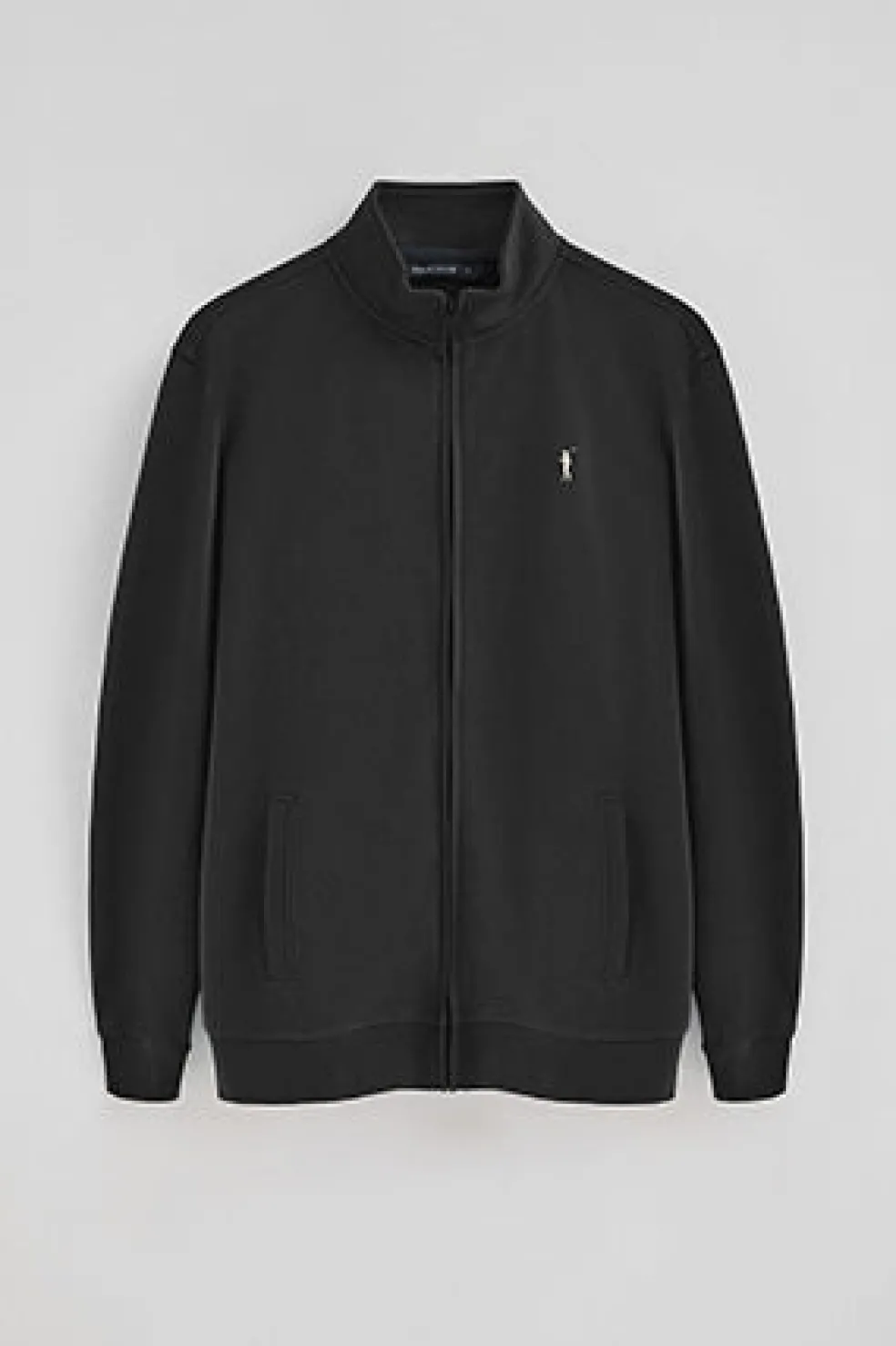 Sudadera negra de cuello alto y cremallera con logo Rigby Go