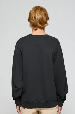 Sudadera negra de cuello redondo con logotipo Polo Club