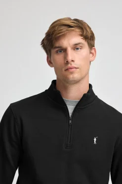 Sudadera negra de media cremallera con logo Rigby Go