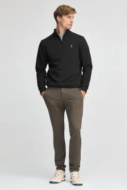 Sudadera negra de media cremallera con logo Rigby Go