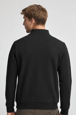 Sudadera negra de media cremallera con logo Rigby Go
