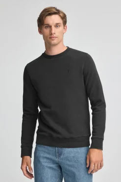 Sudadera negra efecto lavado con logo Rigby Go