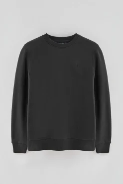 Sudadera negra efecto lavado con logo Rigby Go