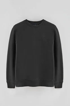 Sudadera negra efecto lavado con logo Rigby Go
