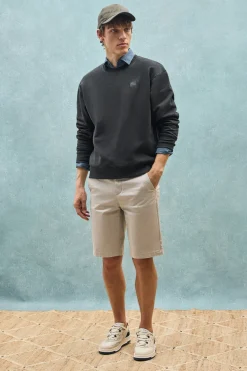 Sudadera negra relax de cuello redondo con detalle Polo Club