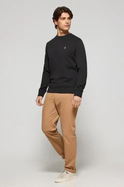 Sudadera negra relax de cuello redondo y bordado Rigby Go