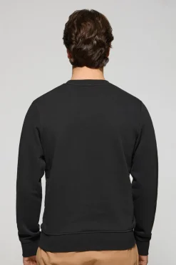 Sudadera negra relax de cuello redondo y bordado Rigby Go