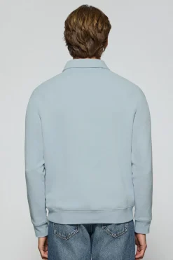 Sudadera polera Gorka azul claro con monograma Polo Club