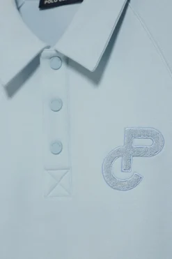 Sudadera polera Gorka azul claro con monograma Polo Club