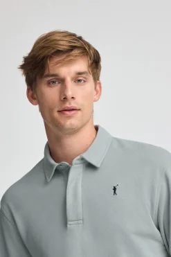 Sudadera polo gris azulado de corte regular con logo Rigby Go