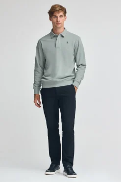Sudadera polo gris azulado de corte regular con logo Rigby Go