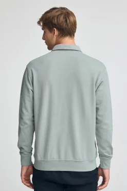 Sudadera polo gris azulado de corte regular con logo Rigby Go