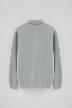 Sudadera polo gris azulado de corte regular con logo Rigby Go
