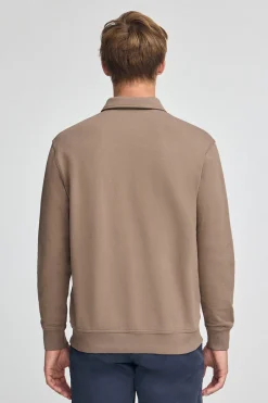 Sudadera polo marron de corte regular con logo Rigby Go