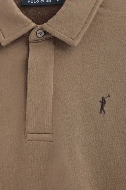 Sudadera polo marron de corte regular con logo Rigby Go