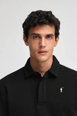 Sudadera polo negra de corte regular con logo Rigby Go
