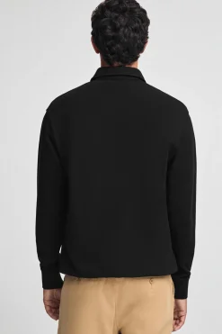 Sudadera polo negra de corte regular con logo Rigby Go