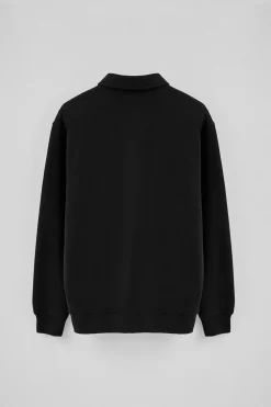 Sudadera polo negra de corte regular con logo Rigby Go