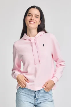 Sudadera rosa con capucha y bordado Rigby Go