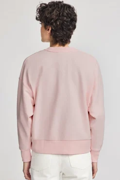 Sudadera rosa con logo frontal engomado Polo Club