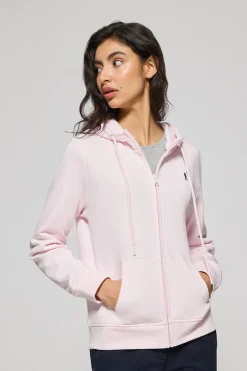 Sudadera rosa de bolsillos con cremallera y capucha con bordado Rigby Go