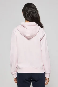 Sudadera rosa de bolsillos con cremallera y capucha con bordado Rigby Go