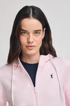 Sudadera rosa de cremallera y capucha con bordado Rigby Go