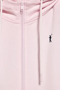 Sudadera rosa de cremallera y capucha con bordado Rigby Go