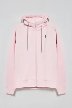 Sudadera rosa de cremallera y capucha con bordado Rigby Go