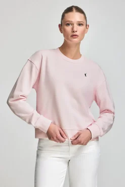 Sudadera rosa de cuello redondo y bordado Rigby Go
