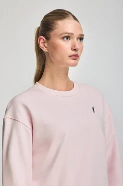 Sudadera rosa de cuello redondo y bordado Rigby Go