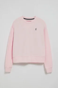 Sudadera rosa de cuello redondo y bordado Rigby Go