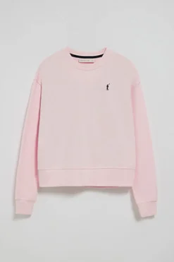 Sudadera rosa de cuello redondo y bordado Rigby Go
