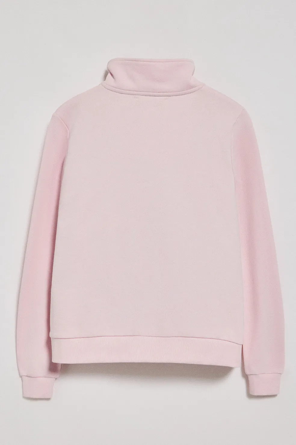 Sudadera rosa de media cremallera y bordado Rigby Go