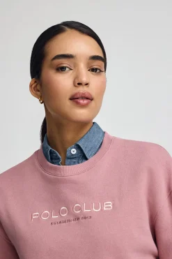 Sudadera rosa empolvado de corte boxy Established 2012 Polo Club