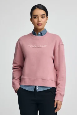 Sudadera rosa empolvado de corte boxy Established 2012 Polo Club