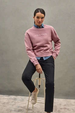 Sudadera rosa empolvado de corte boxy Established 2012 Polo Club