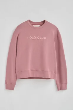 Sudadera rosa empolvado de corte boxy Established 2012 Polo Club