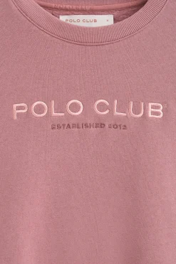 Sudadera rosa empolvado de corte boxy Established 2012 Polo Club