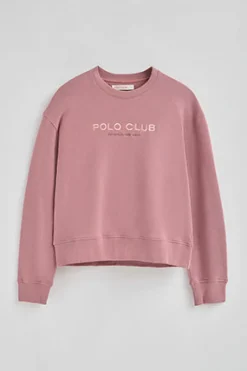 Sudadera rosa empolvado de corte boxy Established 2012 Polo Club