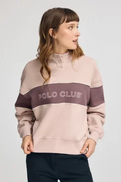 Sudadera rosa palo con capucha y logo Polo Club