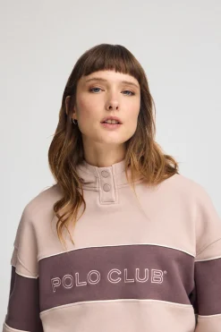 Sudadera rosa palo con capucha y logo Polo Club