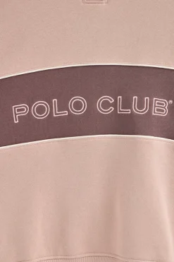 Sudadera rosa palo con capucha y logo Polo Club