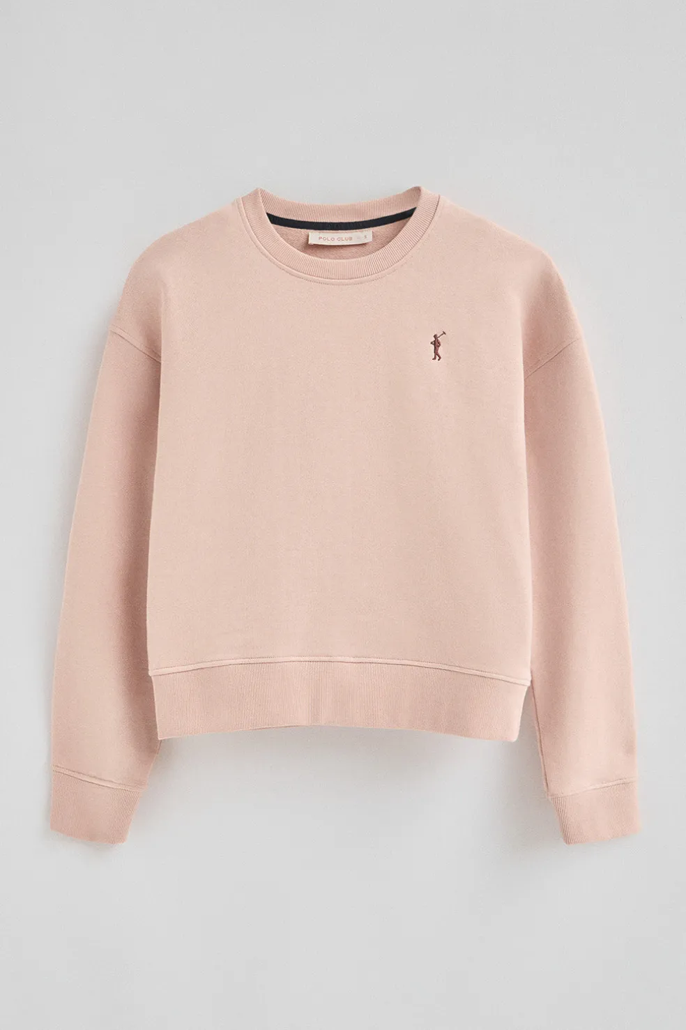 Sudadera rosa palo de corte boxy con logo Rigby Go