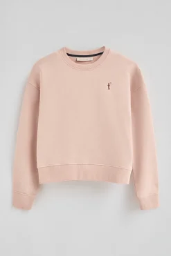 Sudadera rosa palo de corte boxy con logo Rigby Go