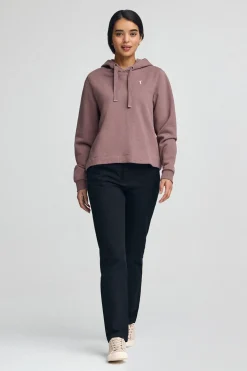 Sudadera rosa taupe con capucha y logo Rigby Go
